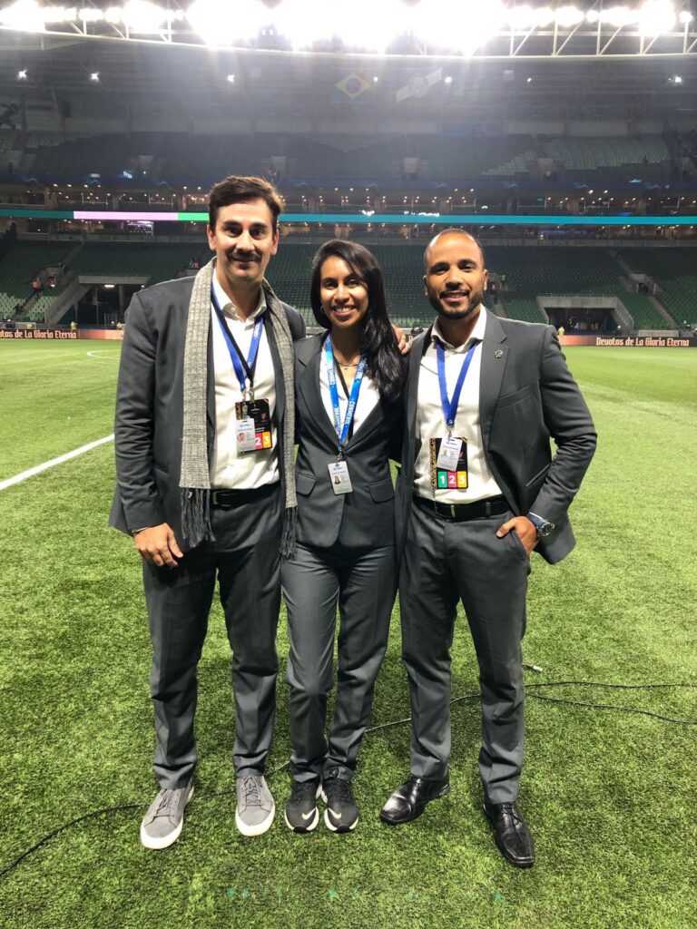 Libertadores 2022 - Fabio Bergamo, Moara Miranda e Wesley Menezes na Semifinal - Palmeiras x Athletico Paranaense - Allianz Parque